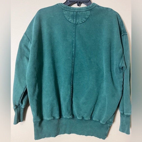 American Eagle Outfitters Green Peace & Heart Casual Crewneck Cozy Sweatshirt XS - Picture 3 of 8